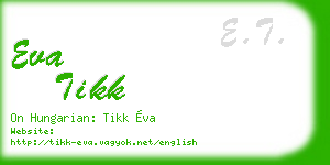 eva tikk business card